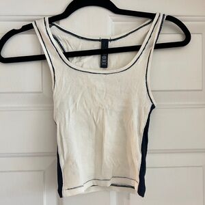 SKIMS Cotton Rib Tank Ivory Marble Multi